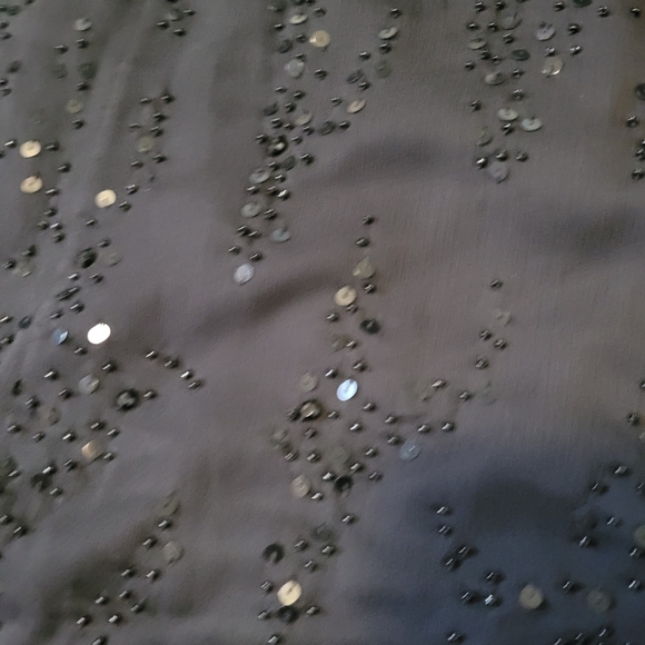 Black mesh sequin beaded maxi long skirt - Picture 2 of 4